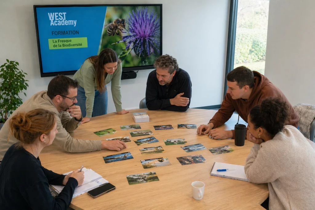 Groupe en formation pour la Fresque de la Biodiversité