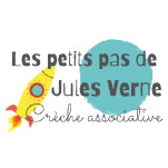 logo en couleur de la crèche Les petits pas de Jules Verne